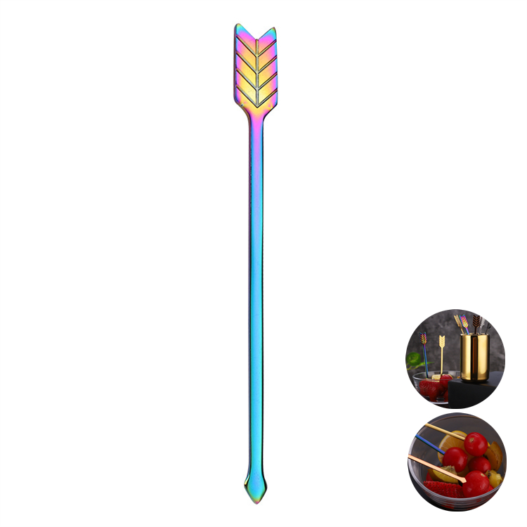 Newest Creative Bow Arrow Shape Salad Sticks Snack Fork 304 Stainless Steel Fruit Fork Sticks Sets