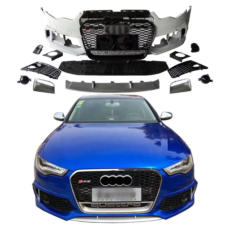 Автомобильные бамперы для Audi A6 C7 2012 2013 2014 2015, системы кузова автомобиля, модель RS6 с решетками передних бамперов, обновление