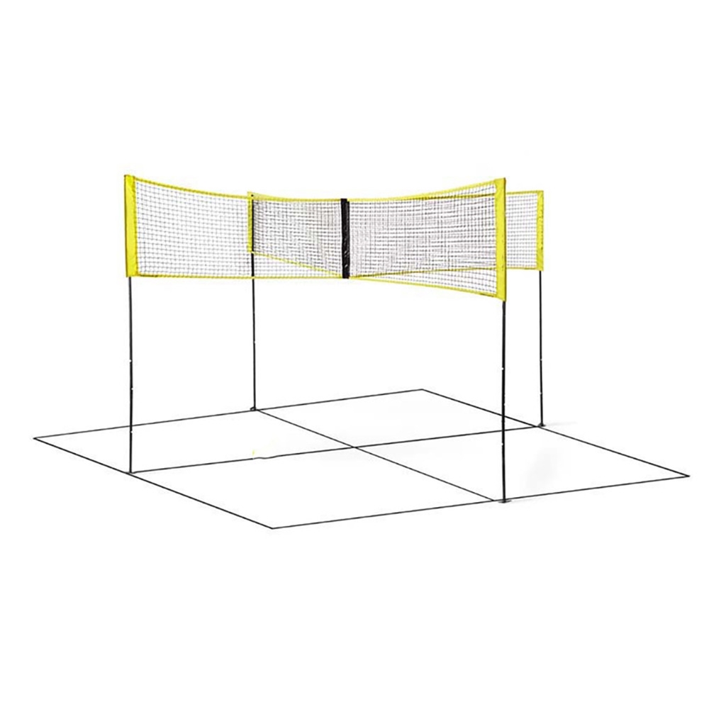 Sports Four Square Volleyball Net Portable Training Net with Pole for Beach Outdors