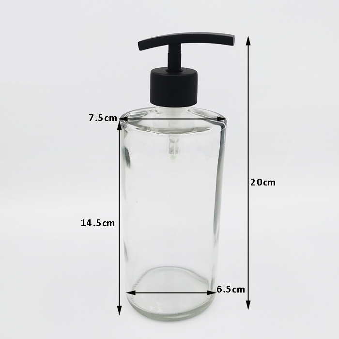 16oz 500ml в простом стиле цилиндрической формы пустые прозрачные Ванная комната для жидкого мыла, стеклянная бутылка с дозатором