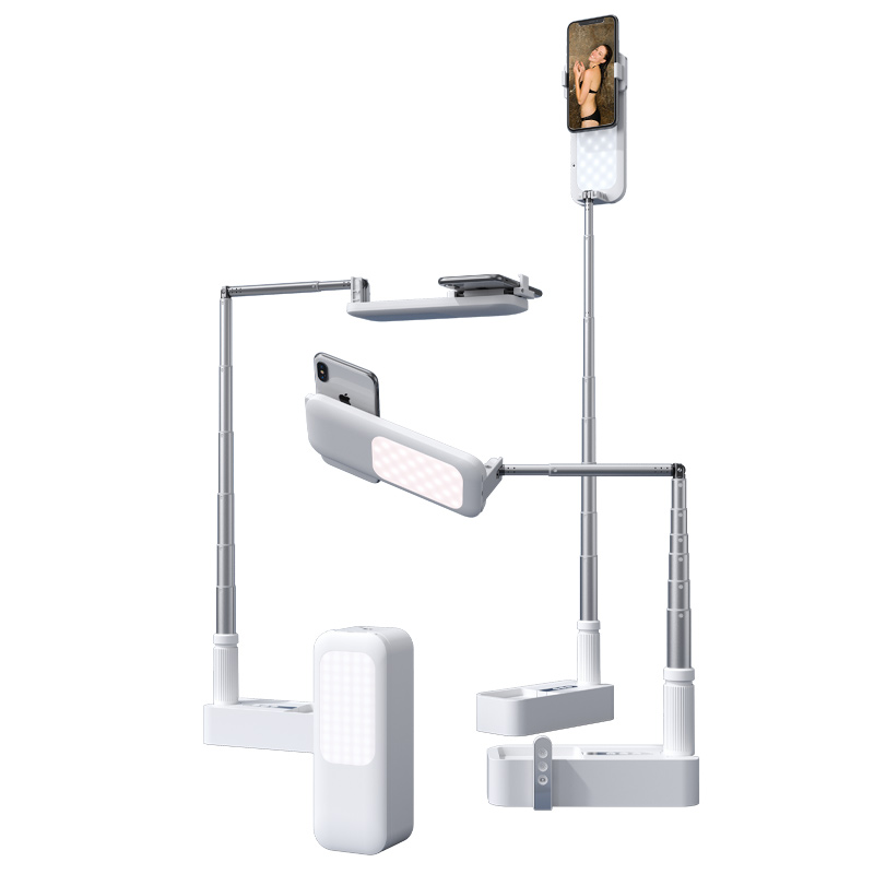 USAMS ZB209 Portable Flexible Folding Desktop Stand live streaming beauty LED Ring Light with Remote