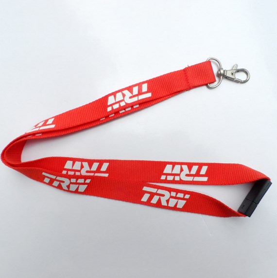 Custom LOGO print double side thermal transfer Woven Nylon brand lanyards