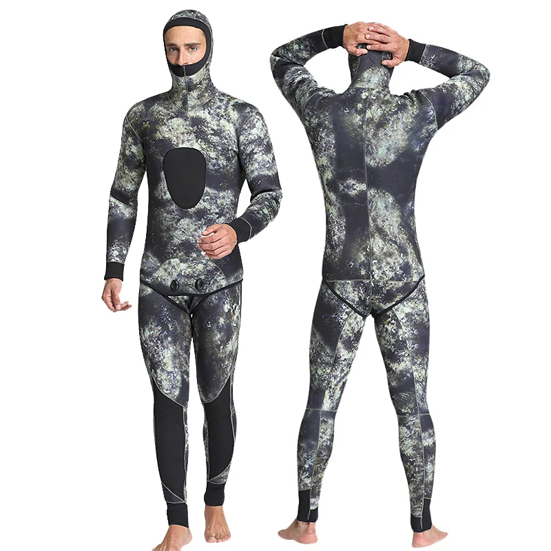 Surfing 5mm Camo Hoodie Men 7mm Women Diving Neoprene Spearfishing Wetsuits