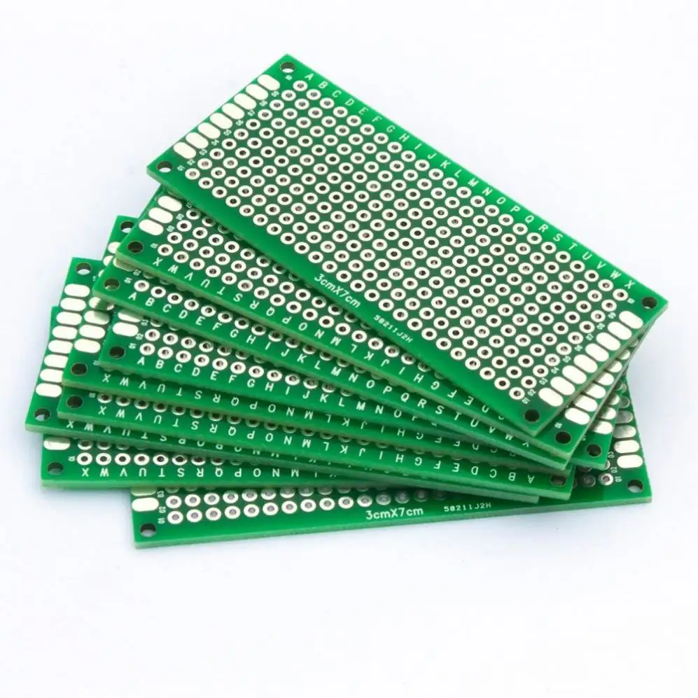 Double Side Prototype PCB diy Universal Printed Circuit Board 3x7cm Green