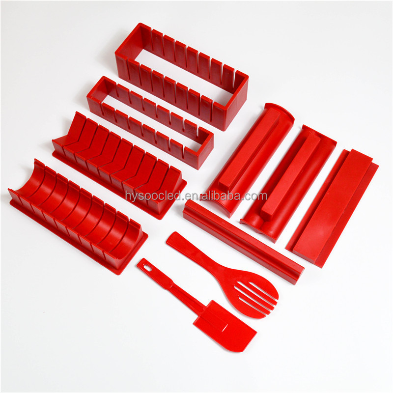 11 Pieces No Stick Professional Sushi Making Kit Eco Friendly Kitchen Sushi Tray Customized Tools Box Logo Packing Unit Pcs Type
