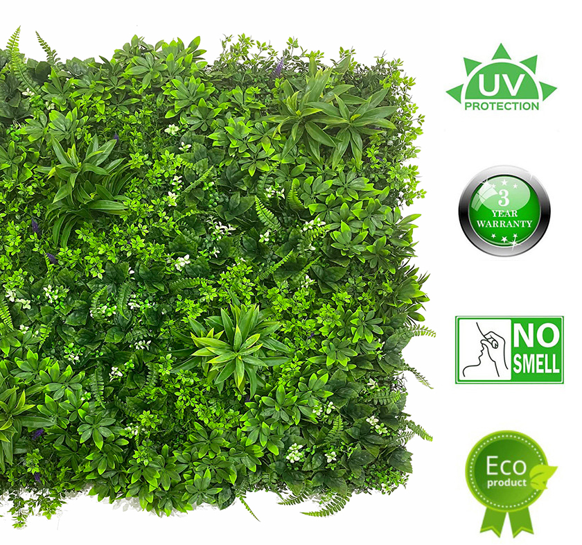 Eco-friendly artificial plastic creeper hedge boxwood fire resistant artificial grass