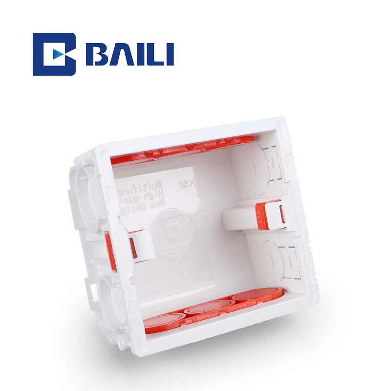 Baili 08-86 Тип 50H ПВХ Скрытая Монтажная электрическая белая розетка переключателя один комплект тягача Тройная Нижняя коробка распределительная коробка