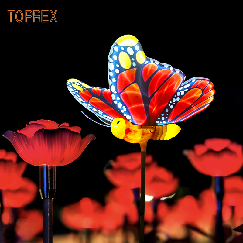 TOPREX DECOR 2021, Новый парк, наружное садовое украшение, водонепроницаемый Динамический светодиодный садовый светильник-бабочка