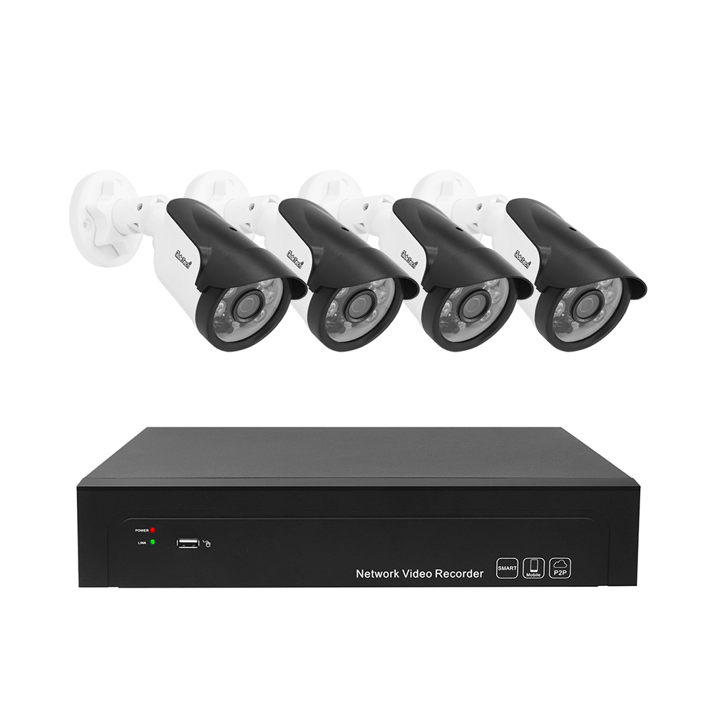 JideTech OEM Пуля CCTV комплект 4 камеры наружного видеонаблюдения IP безопасности CCTV камера NVR комплект системы