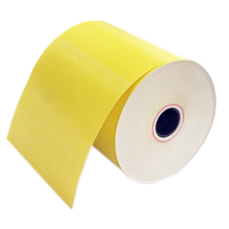 80mm*80mm yellow color pos paper rolls from China thermal paper manufacture