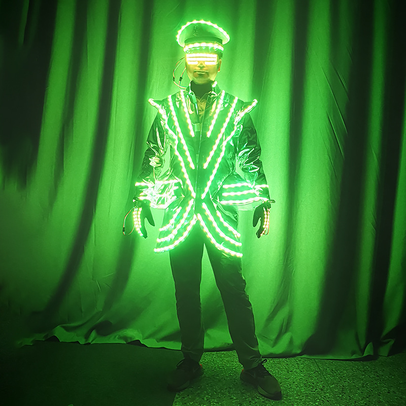 Hot sale LED Costumes Clothes LED Lights Luminous Stage Dance Performance Show Dress Singer Night Club stage show dance wear