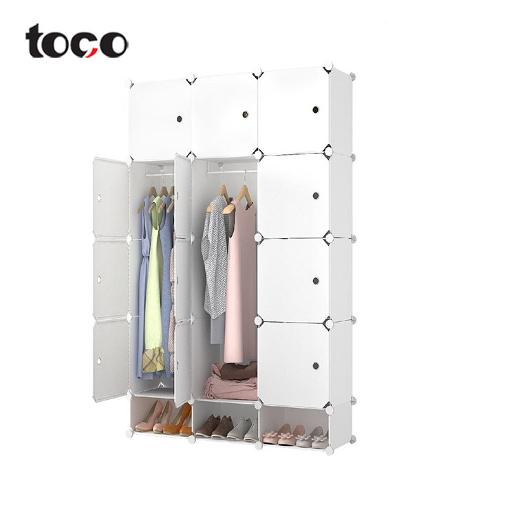 toco Big magic eco-friendly pp material white storage cabinets wardrobe