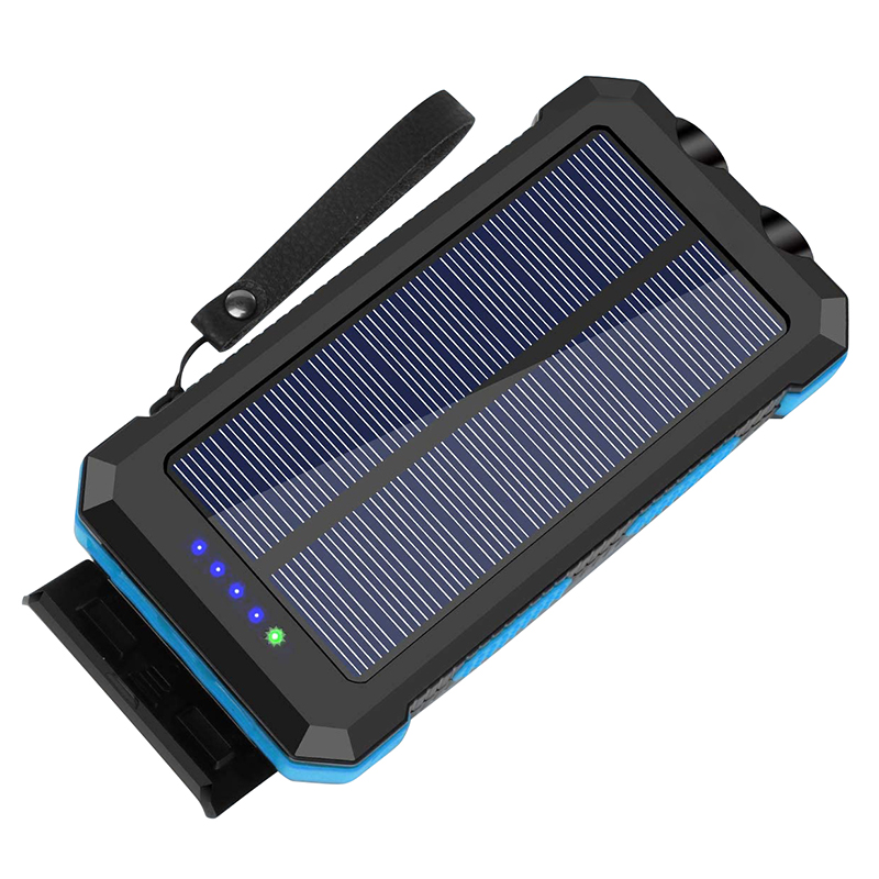 Wholesale 2021 New High Capacity Portable Waterproof Solar Power Bank 30000mah Solar Usb Charger Solar Mobile Battery Chargers