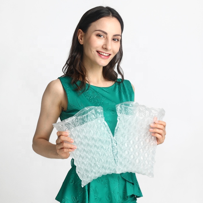 Custom Inflated Plastic Bubble Bags Wrap Logistics Buffer Packing Protective & Cushioning Packaging Air Cushion Pad Bag Pouches