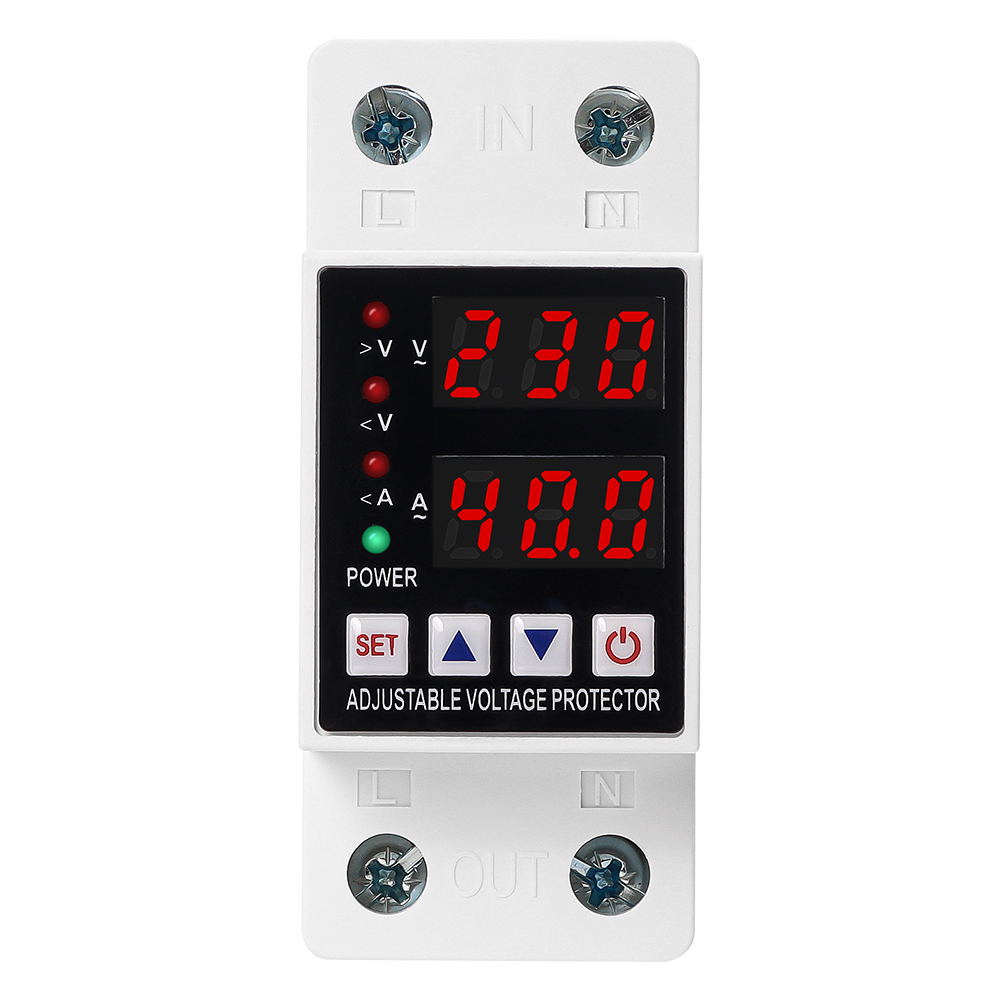 ETEK EKVPA-40 230VAC 40A, двойной со светодиодным индикатором однофазный регулируемый защитное устройство от перенапряжения пониженного напряжения тока протектор