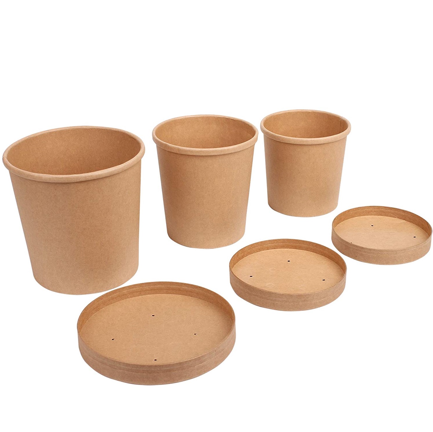FREE SAMPLE Paper cup 50 Pack 12 oz Leak Resistant Kraft Paper Disposable Soup Bowls with Lids Disposable Soup bowls