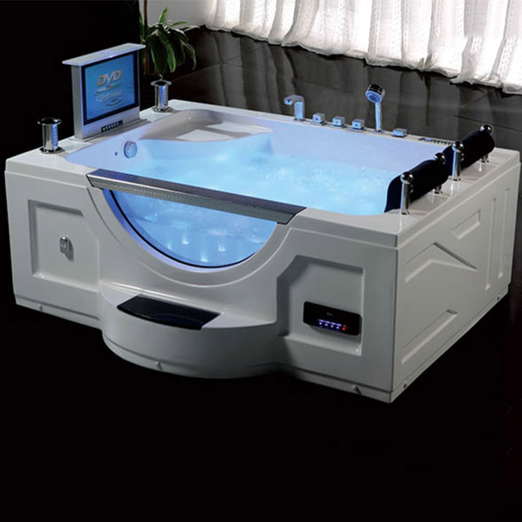 Лучшая акриловая Роскошная массажная ванна jaccuzi для телевизора, прямоугольная гидромассажная Ванна для двух человек B277A