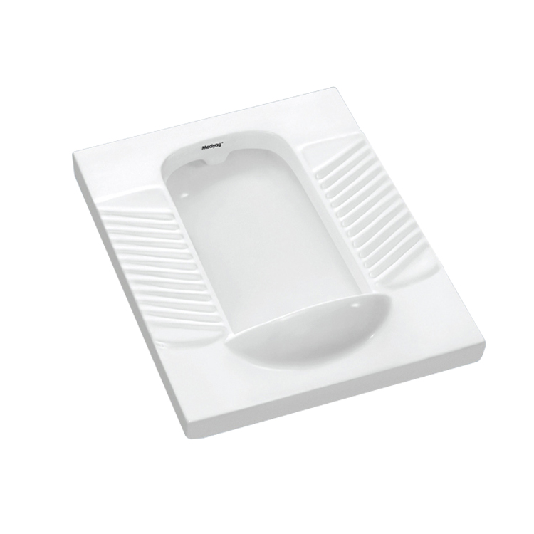 Medyag Portable Floor Mounted Ceramic Squat Pan Hose Building Bathroom WC Porcelain Fender Squat Toilet
