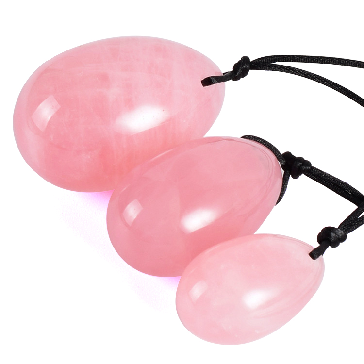 2020 Hot new crystal rose quartz yoni egg vaginal exerciser egg sphere with line and gift box