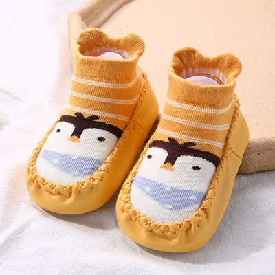 Baby Shoes Wholesale Printed Rubber Soft Sole Bottom Baby Sock Shoes Home Floor Walk Warm Cotton Antislip Baby Shoes