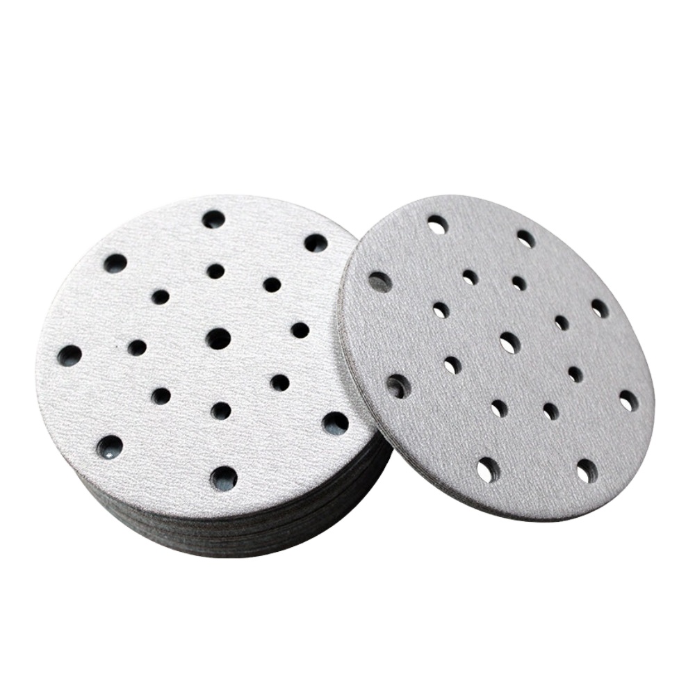 China manufacture konaflex-platinum white 6inch(150mm)with 17 dust holes hook&loop sanding disc
