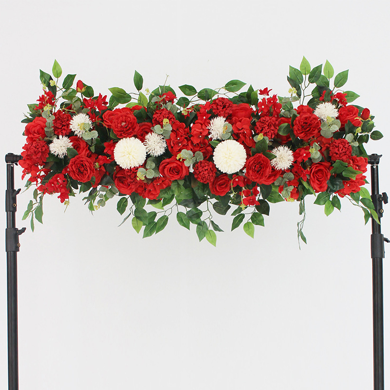 Wedding decoration antique triangle wall hanging flowers wedding reception arch background flower arrangement silk flowers