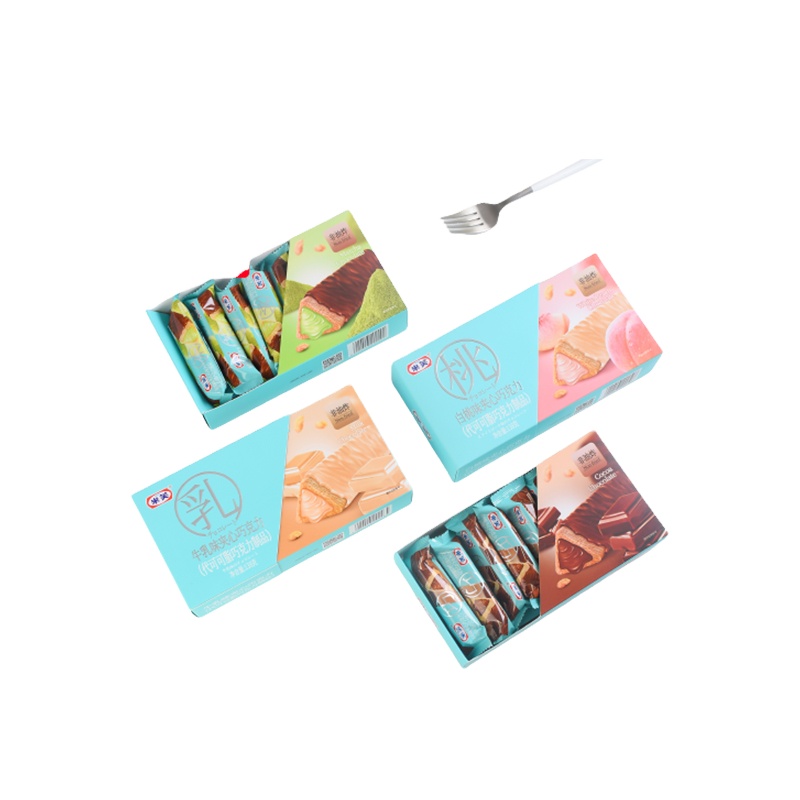 Box Packing Chocolate Coated Sandwich Triangle Stick Biscuit Wafer BISCUITS with OEM Servie Snack
