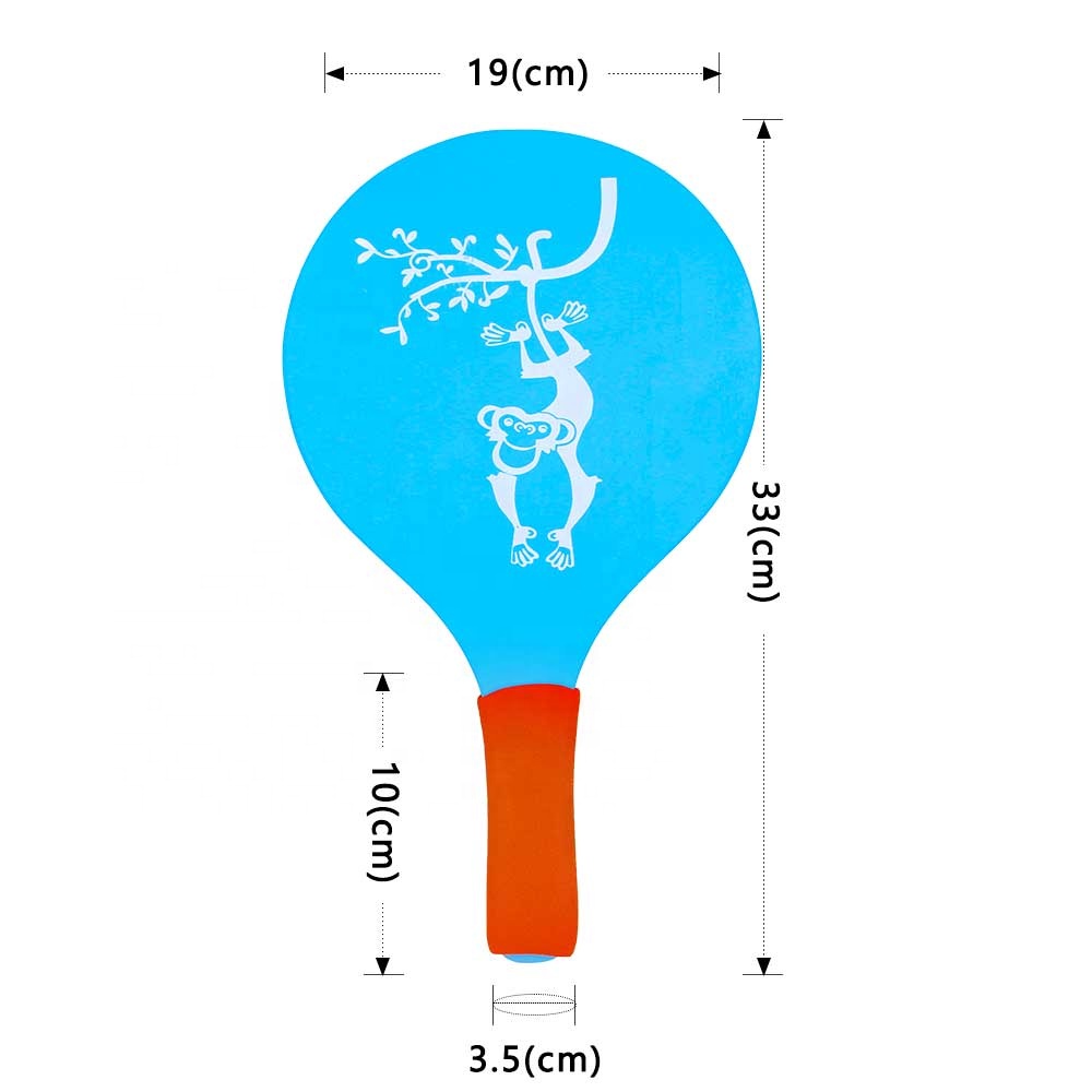 Blue print monkey Small model New Beach Paddle Game Set Toy racket set with 2 racket & 2 balls & mesh bag PA175