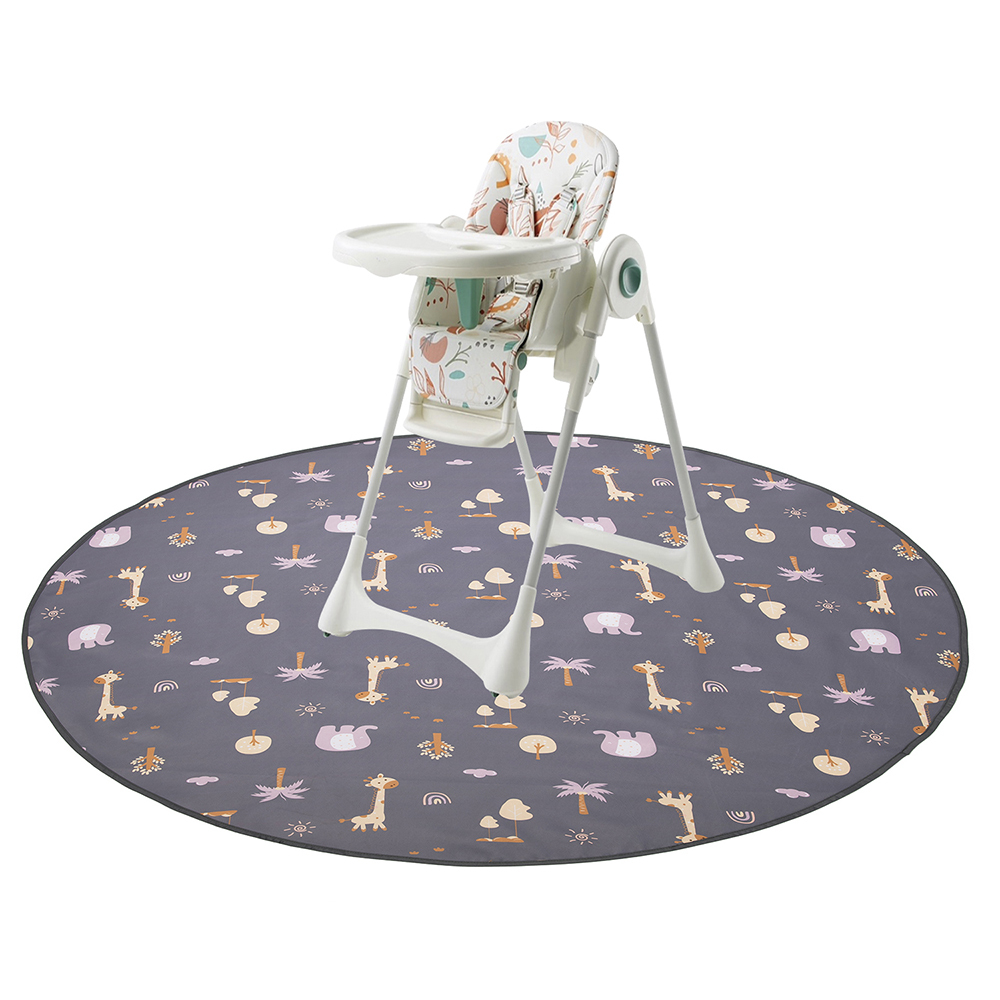 52 inches High Chair Splash Mat Eating Mess Floor Protector Round Waterproof Anti-Slip Food Splash Spill Mess Mat Table Cloth