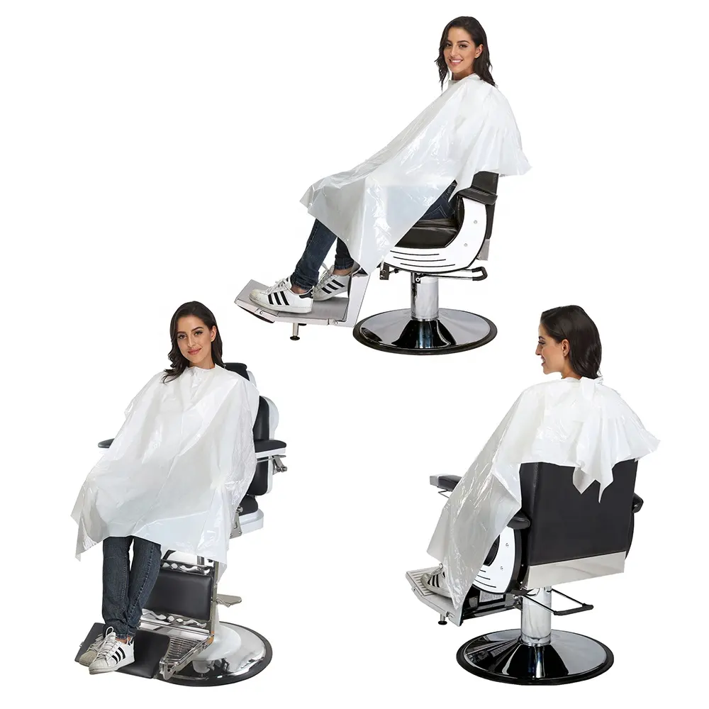 Disposable Salon Capes For Hair Cutting And Hairdressing Super Thick Unique Milky White Waterproof Apron