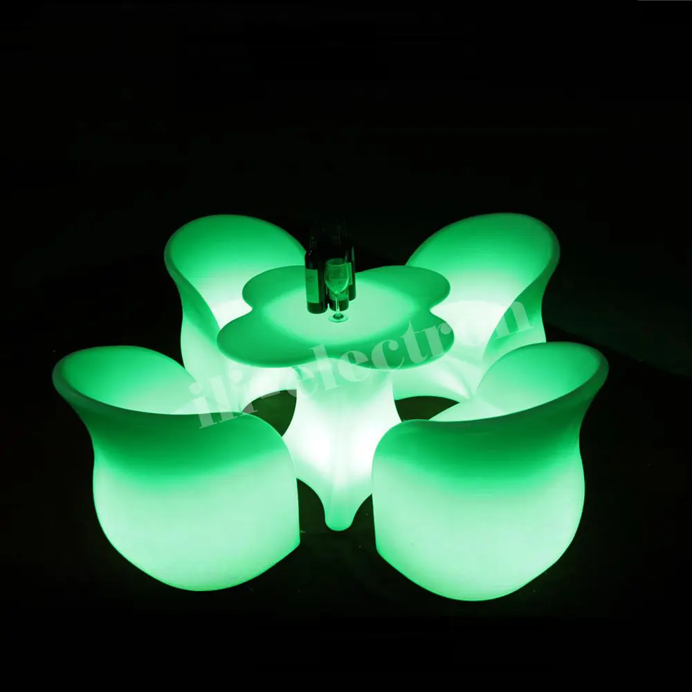 Unique flower shaped outdoor led furniture for event luminous night club chairs