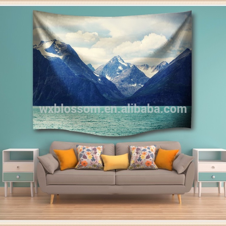 Popular custom made digital printing polyester beach scene tapestry