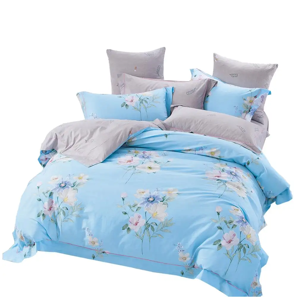 Wholesale Printing Bedsheets Bed Sheet Duvet Cover 100% Cotton Fiber Polyester Tencel Quilt Cover Pillow Case 4 Pcs Bedding Set