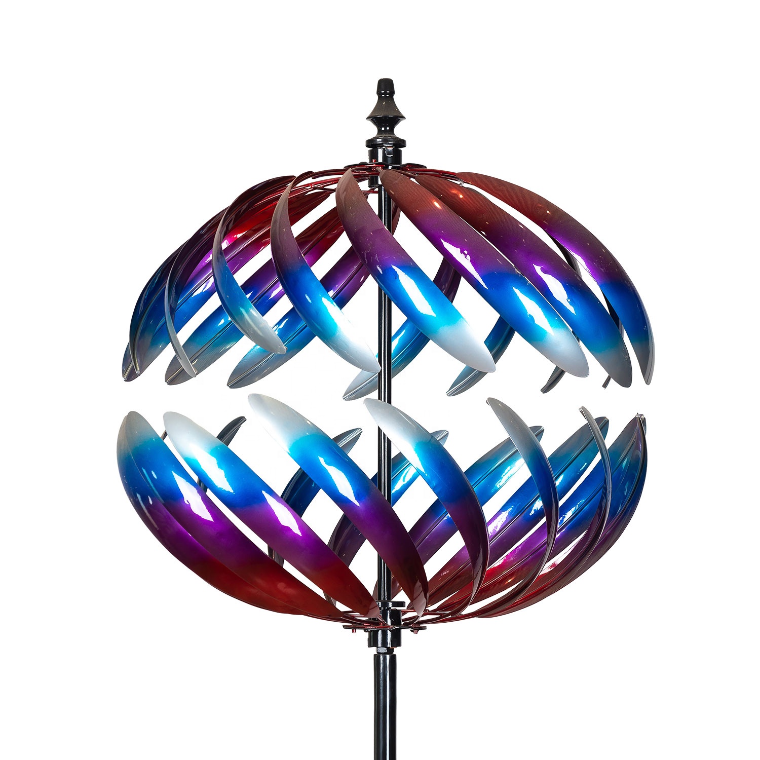 Hot Selling Oversized Split Sphere Wind Spinner Metal Windmill Spinner Kinetic Wind Spinner 3d