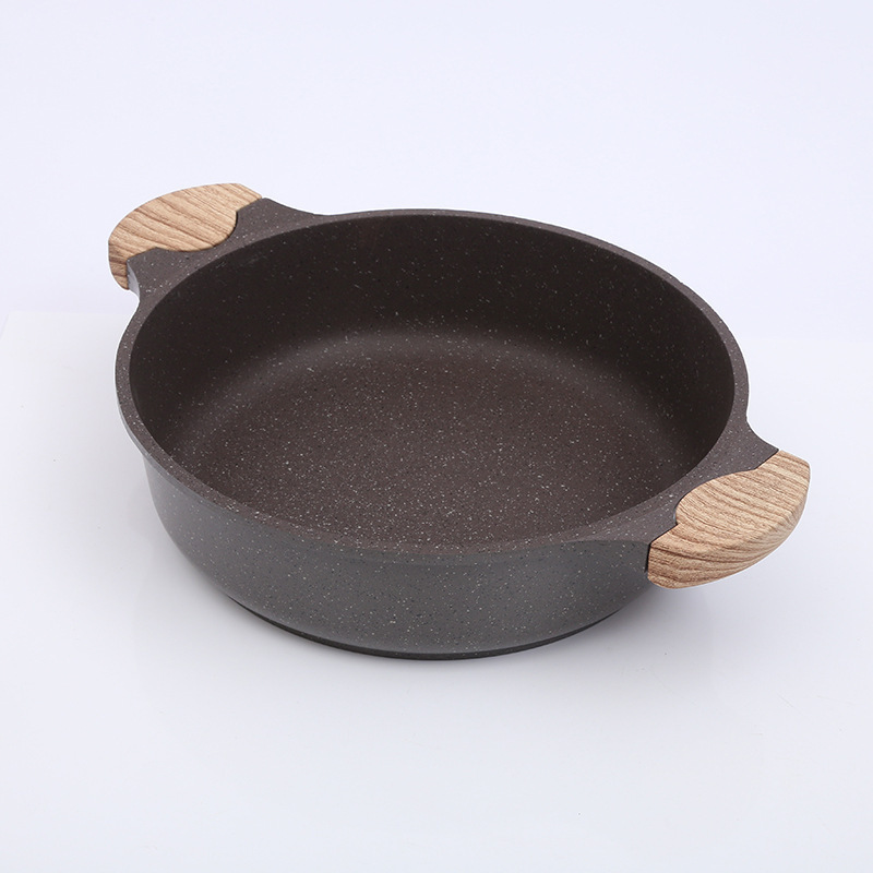 Medical Stone non-stick soup hot pot wok household non-stick pan induction cooker double-purpose double-ear three-piece thermal