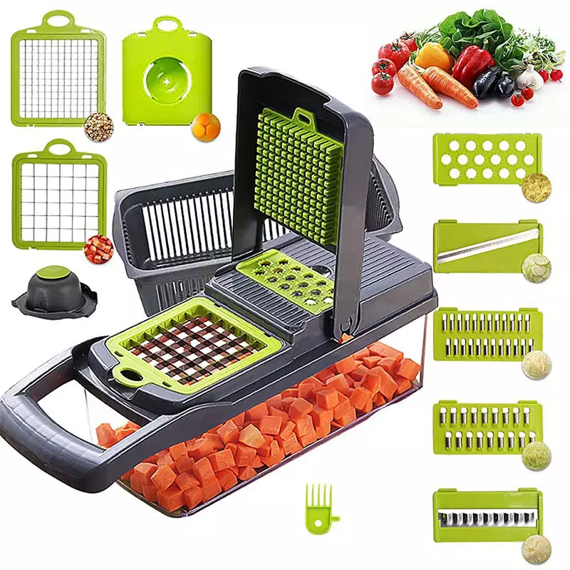 2022Amazon Hot Seller Kitchen12 In 1 Multifunctional Food Dicer Vegetable Slicer Onion Vegetable Cutter
