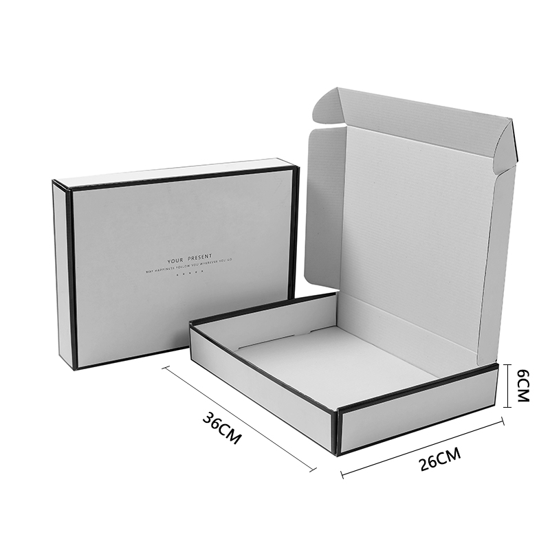 Hot Sale Custom Logo Luxury Black- White Classic Colors Small Foldable Corrugated Gift Packing Airplane Mailer Shipping Boxes