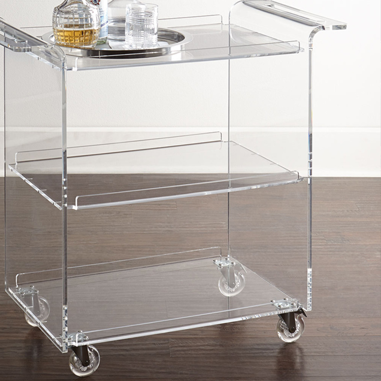 Wholesale Discount Low Moq High Quality 3 Tier Acrylic Beauty Salon Trolley Cart