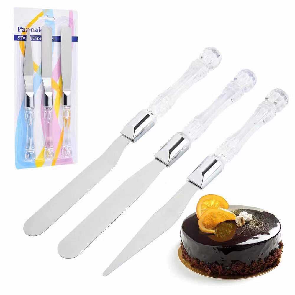Hot Sell Three-piece Household Baking Tool Stainless Steel Butter Cake Decorating Spatula