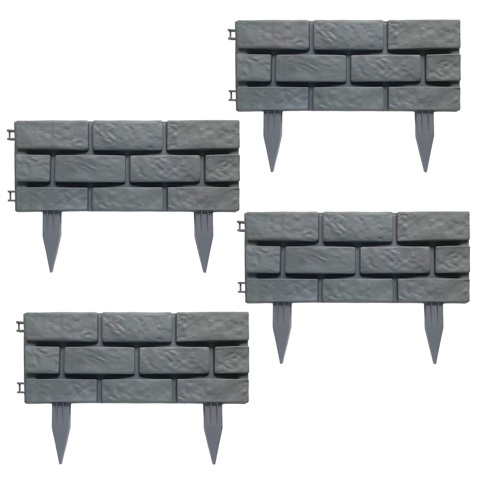 2021 New 4PCS Brick Effect Garden Edging Quality Garden Fence Plastic Garden Border Fence Lawn Edging For Decorative Land