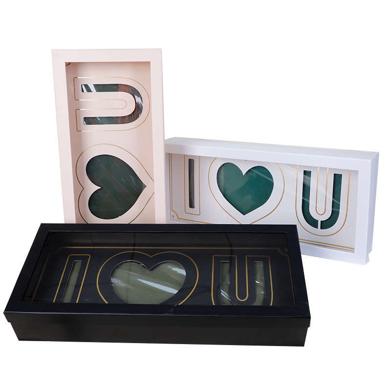 Floral Folded Cardboard Box для Mother для Day, Rectangle Gift для Mom, I Love U Flower для Valentine для Day, Luxury Wedding