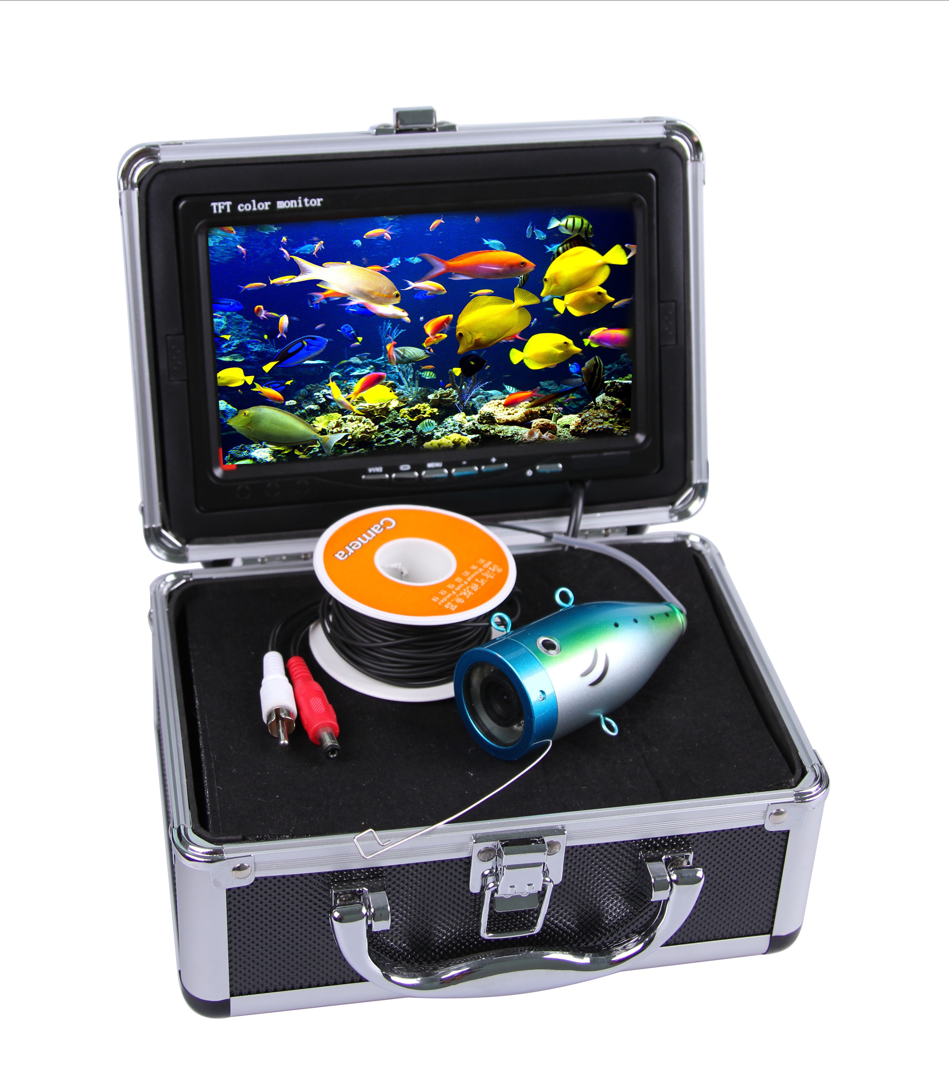 Возможностью погружения на глубину до 30 м водонепроницаемый кабель Fish Finder 7 "TFT ЖК-монитор, видеокамера для подводной охоты, камера для системы HD с функцией DVR