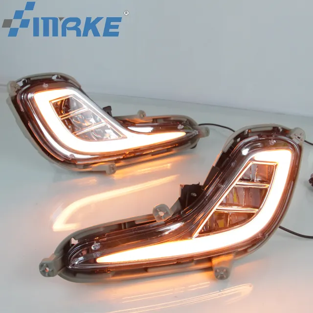 Smrke Drl For Hyundai Accent Solaris 2012 2013 Daytime Running Light With Yellow Signal Cover Lamp Daylight Fog Lamp