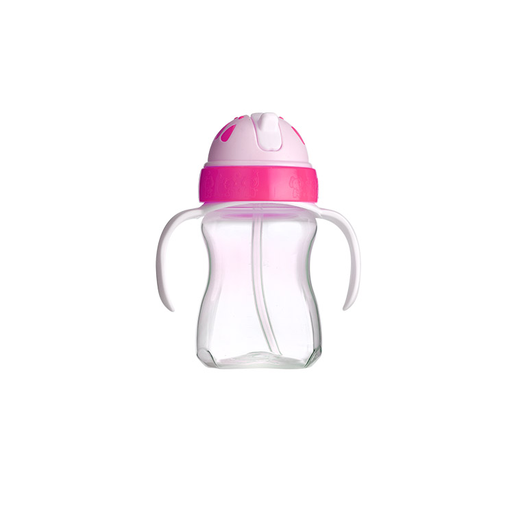 PP Baby Drinking Bottle Child Learn Water Milk Cup with Straw Handle Bottle 220ml baby water bottle