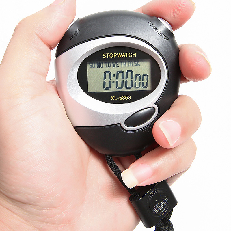 Classic Digital Professional Handheld LCD Chronograph Sports Stopwatch Timer Stop Watch With Alarm With String