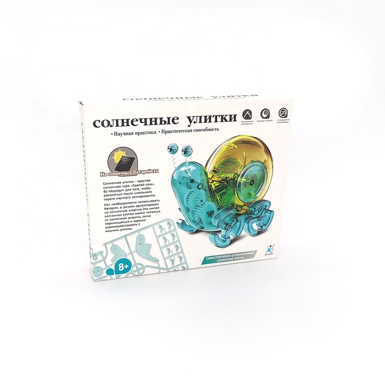 New strange diy self assembled stem robot solar powered snail learning toy for kid child intelligence educational science kit