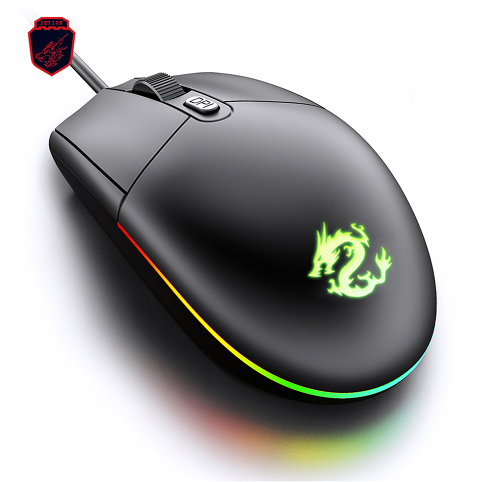 Легкая игровая мышь RGB Подсветка мышь 1600 точек/дюйм гладкая компьютерная Проводная игровая мышь