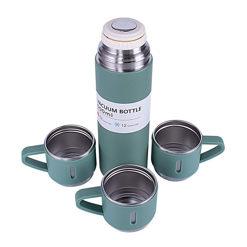 In Stock Insulated Double Wall Stainless Steel Metal Water Bottle Cups Set Gift Package Vacuum Flask Tumbler Thermos Set