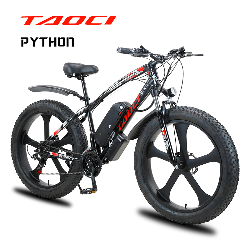 Фара для электровелосипеда в 26 дюймов 45км/ч 48V1000W Электрический велосипед амортизационная вилка для велосипеда с толстыми покрышками; Большие размеры 40-50 км, мотоциклетная обувь, зимняя обувь, Цвета: 26*4,0 шины Модель литиевая батарея 13AH