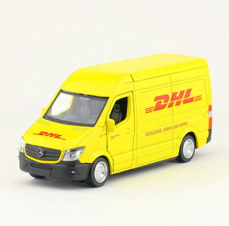 RMZ 1: 36 DHL simulation alloy car model pull back car toy Diecast Toy Vehicles for boy Collection Decoration